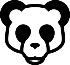 Panda Bear Face Front Outline Svg Vector, Free Vectors File